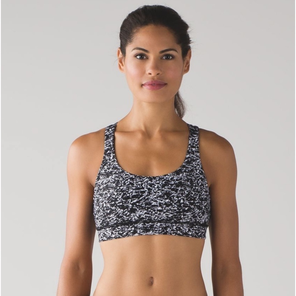 Lululemon Energy Bra H2O Iced Wave White Black 6